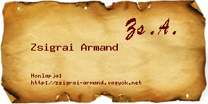 Zsigrai Armand névjegykártya